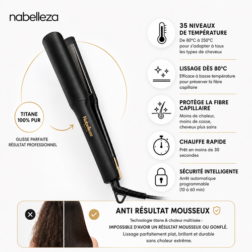Lisseur Nabelleza Gold Titanium