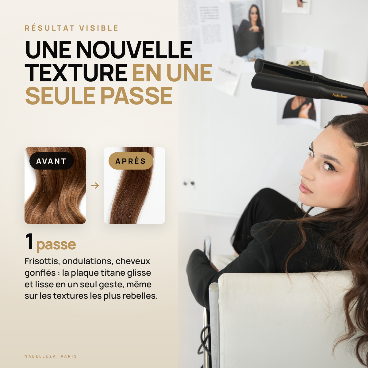 Lisseur Nabelleza Gold Titanium